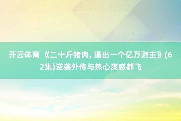 开云体育 《二十斤猪肉， 逼出一个亿万财主》(62集)逆袭外传与热心爽感都飞