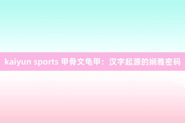 kaiyun sports 甲骨文龟甲：汉字起源的娴雅密码
