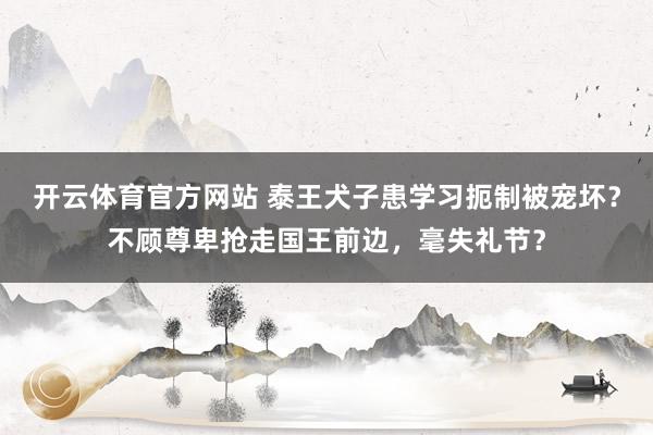开云体育官方网站 泰王犬子患学习扼制被宠坏？不顾尊卑抢走国王前边，毫失礼节？